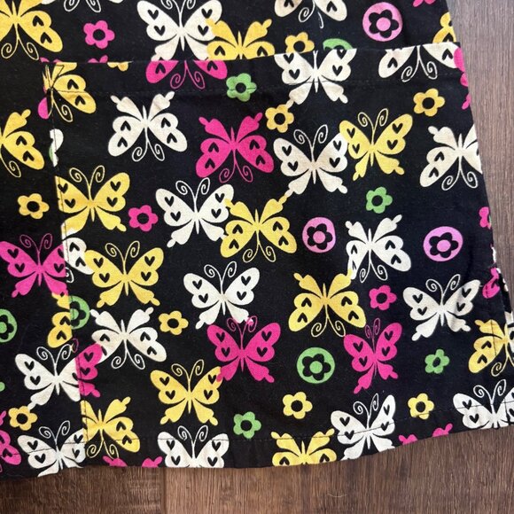 Butterfly Floral Scrub Top Small Uniform Destination Cotton  Multicolor Pockets - Picture 3 of 6